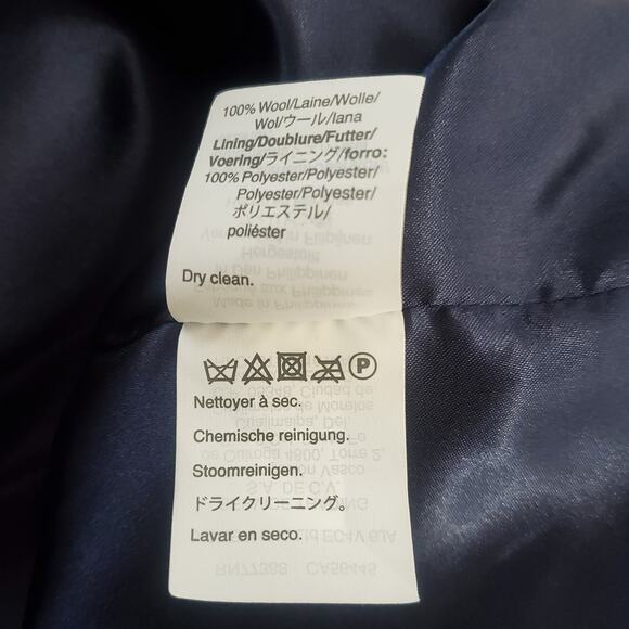 J Crew Regent TopCoat Double Serge Coat Jacket 100% Wool Black C8552 Size 10 - Picture 7 of 8